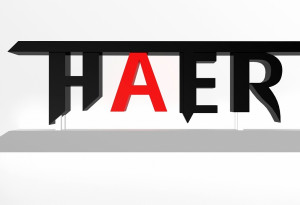 "Hater" Logotype stand