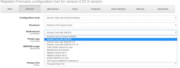 Прошивка Repetier Firmware для Arduino Due и RAMPS 1.4.
