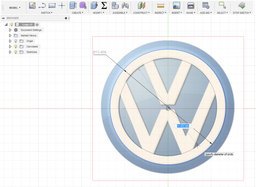 Autodesk Fusion 360. Проектирование масштабируемого логотипа по изображению.