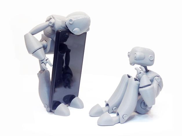 Испанский дизайнер поделился с сообществом мейкеров 3D-моделью робота - держалки для телефона