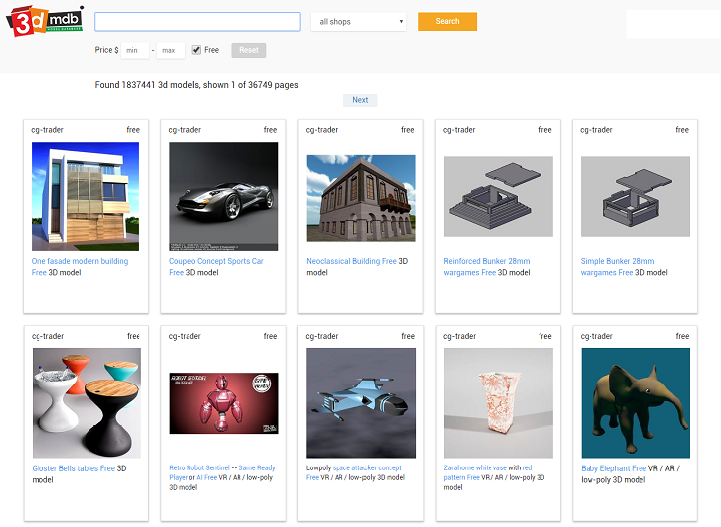 3D Model Database – специализированная поисковая система для любителей 3D-печати