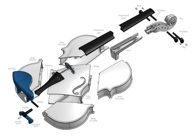 Процесс создания скрипки на Formlabs Form 2