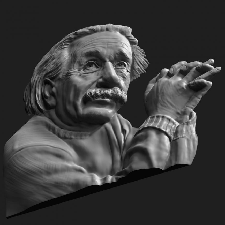Альберт Эйнштейн  , рельефный портрет