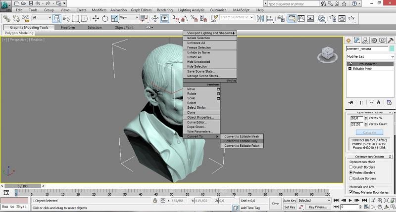 Уменьшение полигональности 3D моделей с помощью Autodesk 3Ds Max и Rhinoceros