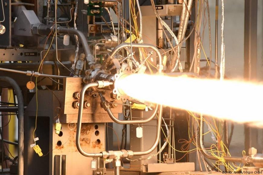 NASA и Virgin Orbit испытали 3D-печатную камеру сгорания ракетного двигателя