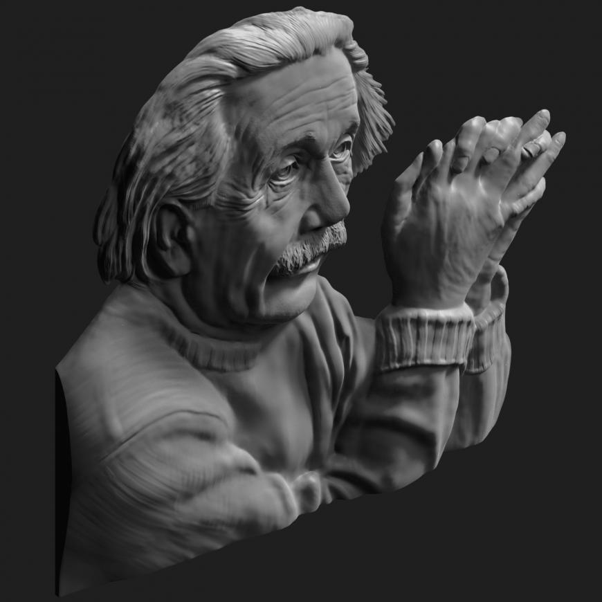 Альберт Эйнштейн  , рельефный портрет