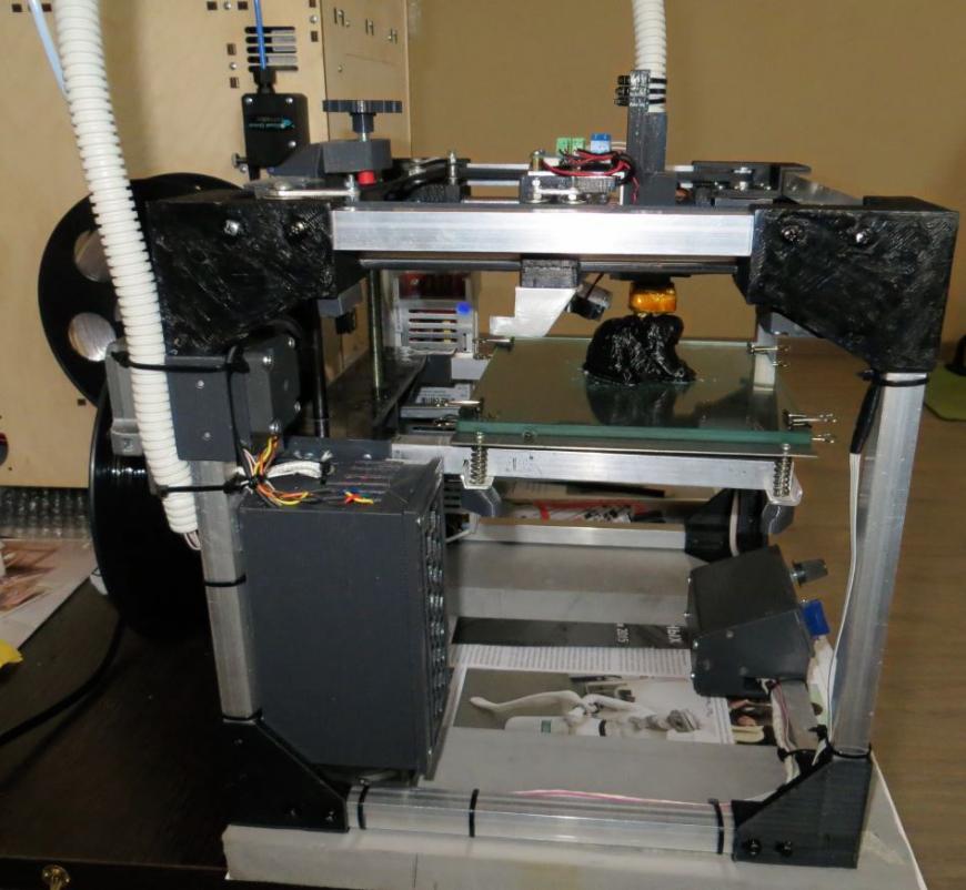 Mini 3d принтер XY-core на раме из квадратного алюминиевого профиля 15*15 мм