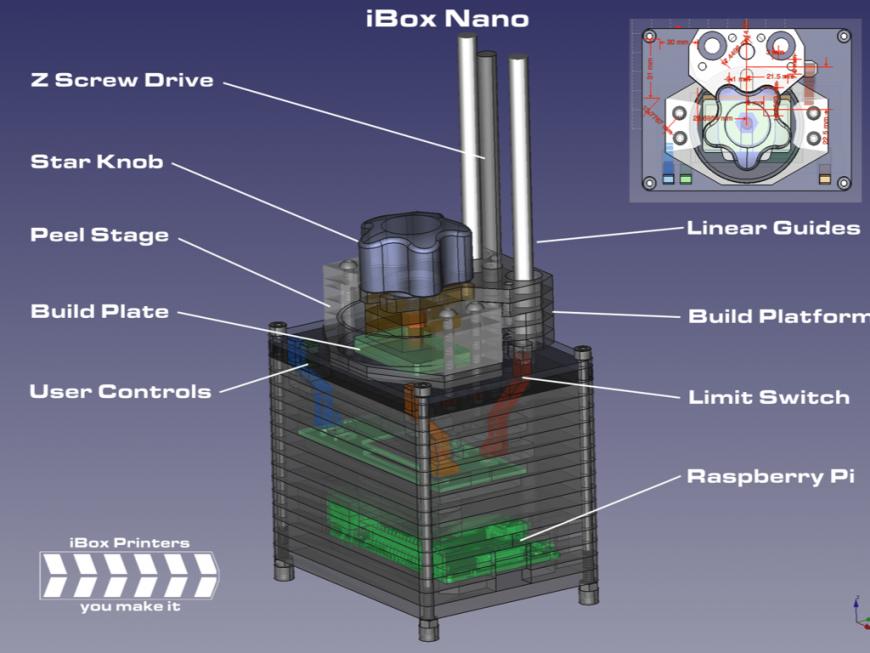 iBox Nano – самый маленький и дешевый стереолитографический 3D-принтер в мире