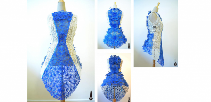 Модельеры SHIGO «нарисовали» потрясающее платье с помощью 3D-ручки 3Doodler