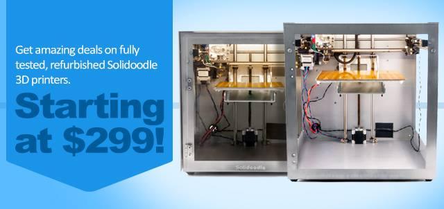 Предложение купить восстановленные 3D-принтеры от Solidoodle по ценам от $299