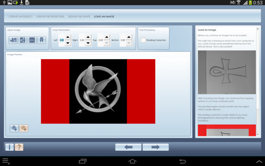 eXtrudy – бесплатное приложение для конвертации 2D в 3D для планшетов с ОС Android