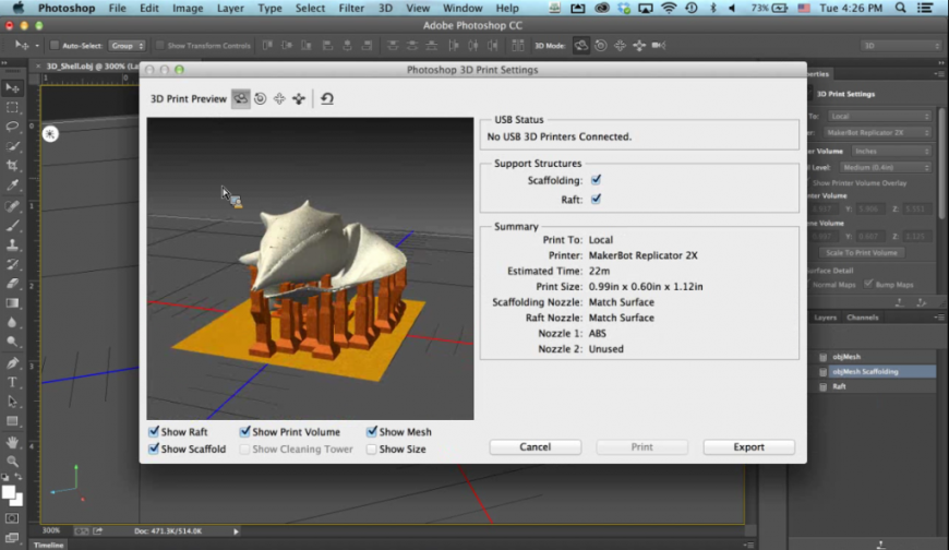 Adobe включает в Photoshop поддержку 3D-печати