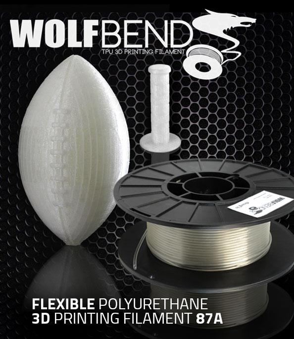 Airwolf 3D представляет новый гибкий материал WOLFBEND TPU