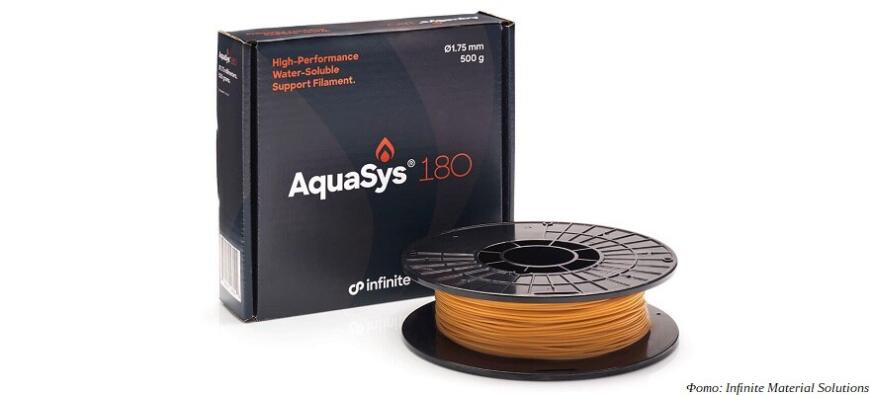 Infinite Material Solutions выпустила тугоплавкий водорастворимый опорный филамент AquaSys 180