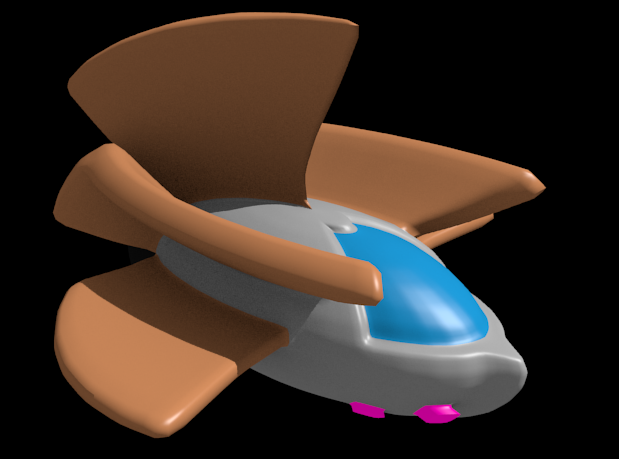 Low polygonal spasecraft / Низкополигональний космический корабль