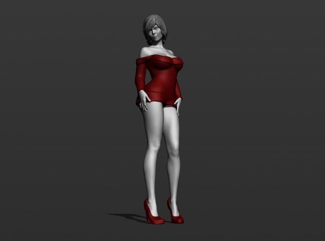 3d модель девушки в свитере 