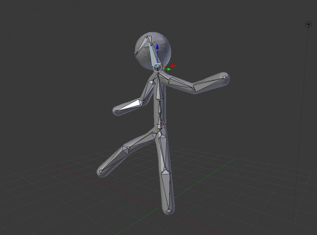 Человечек 3д модель для игр и анимации со скелетом