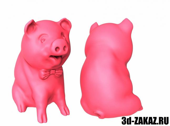 Свинья, символ 2019 г, 3д модель