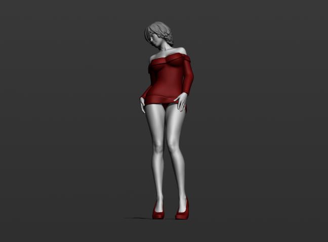 3d модель девушки в свитере 