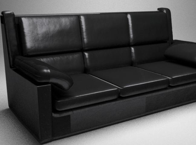 Черный кожанный диван