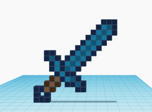 Алмазный меч из Minecraft (брелок)