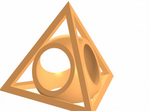3d модель тетраэдра со вписанным шаром