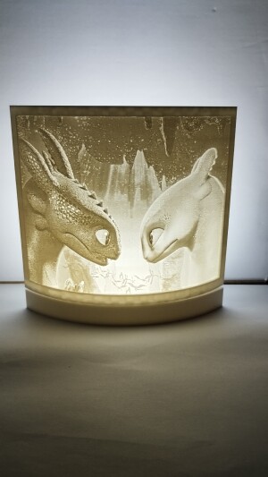 Светильник литофания "Как приручить дракона"