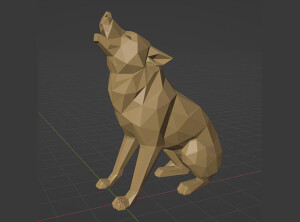low-poly wolf
