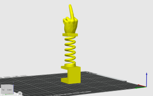 Средний палец на пружине