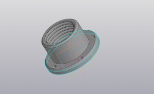 Фитинг-фланец крепления спиральной гофры для пропуска тросов подвесного мотора
