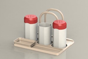 Настольный прибор - солонка/салфетница