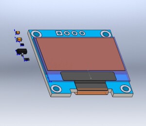 Дисплей 0,96 OLED 128x64 I2C SSD1306 модель STEP, STL и SolidWorks для макетирования и моделирования для Ардуино Arduino