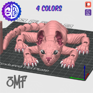 GATO Sphynx - FLEXI - 3MF - PRINT-IN-PLACE STL