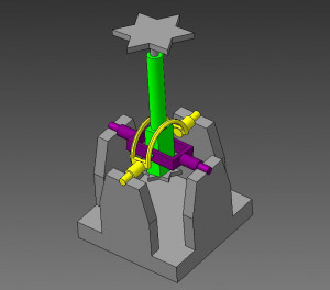 3д модель механизма 3х осевого джойстика