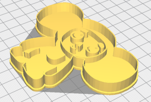 Чебурашка - вырубка для печенья / пряников с встроенным штампом