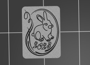 Символ 2023 года - кролик, магнит на холодильник, 2 цвета