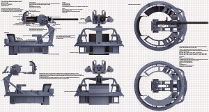 Пулеметная турель Mark 17 + пулемёт Browning AN/M2 (левый/правый) (Mark 17 turret + Browning AN/M2 machine gun (left/right) 1:35 USN