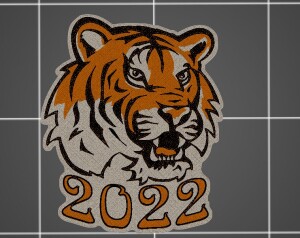 Тигр 2022. Три цвета одним сополом по слоям.