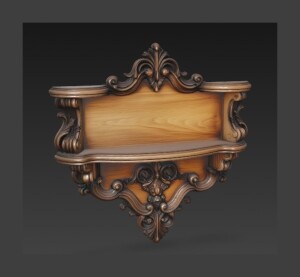 Винтажная настенная узкая полка