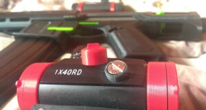 Крышки барабанов поправок на каллиматорный прицел 1x40rd с пипкой регулировки.