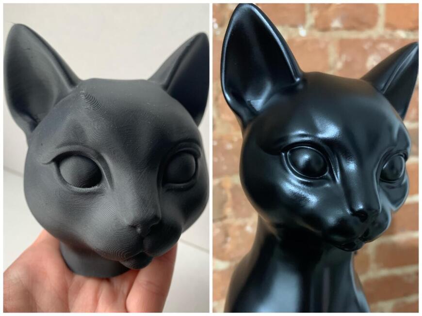 Художественная 3D-печать и покраска арт-объекта в виде кошки