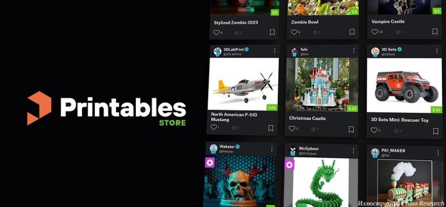 Команда Йозефа Пруши добавила магазин платных 3D-моделей на фирменную площадку Printables