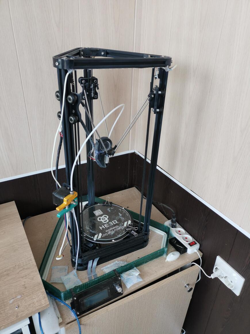 Обзор 3d принтера HE3D K200 delta, особенности конструкции, доработки.