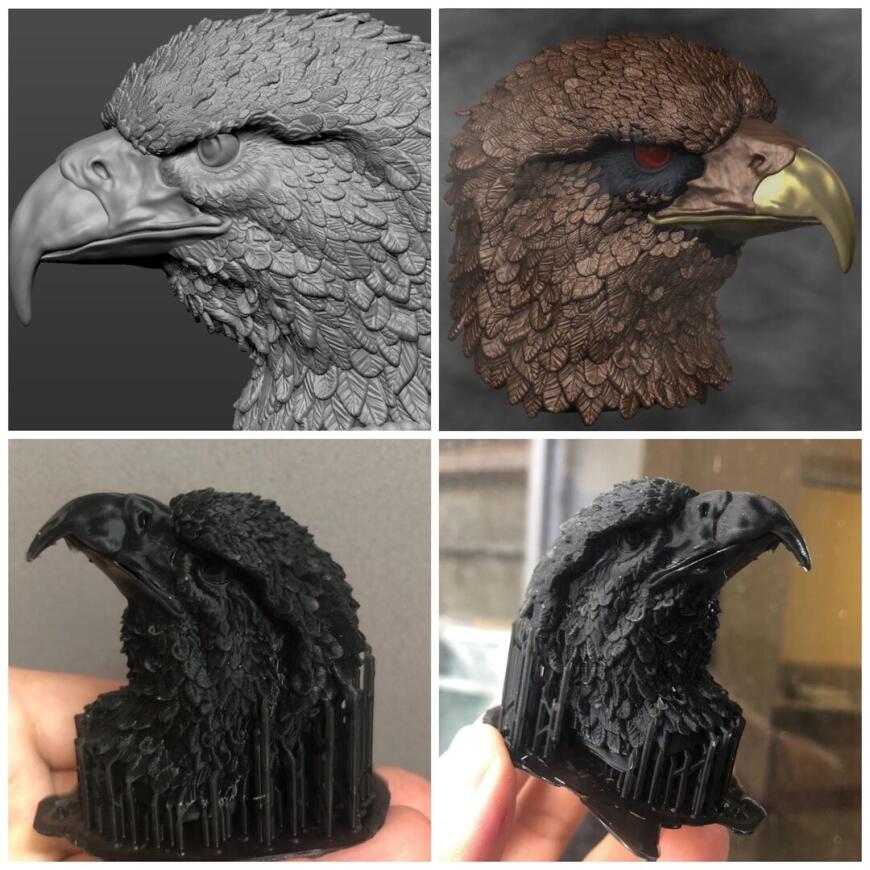 3D-печать головы орла из фотополимера HarzLabs