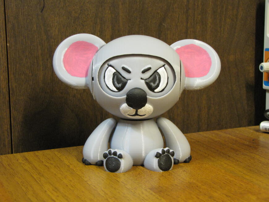 Мишка Коала с разными мордочками, из серии " И снова мы печатаем"