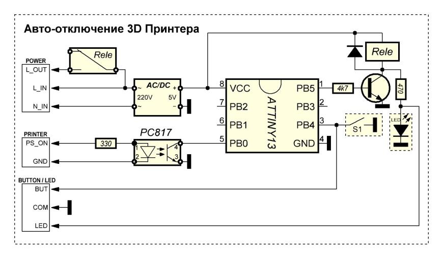 Авто-отключение 3D принтера