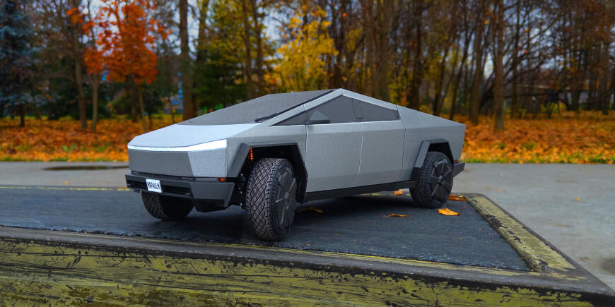 Напечатал Cybertruck на полноприводном шасси