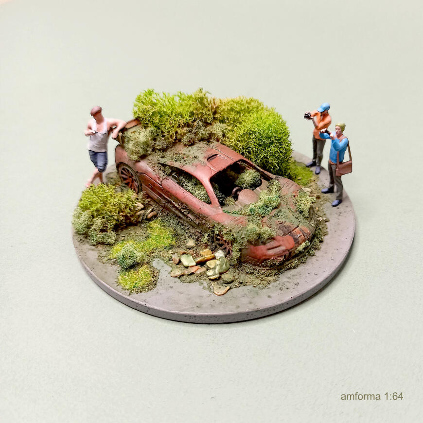 Мини диорама с  McLaren F1 GTR