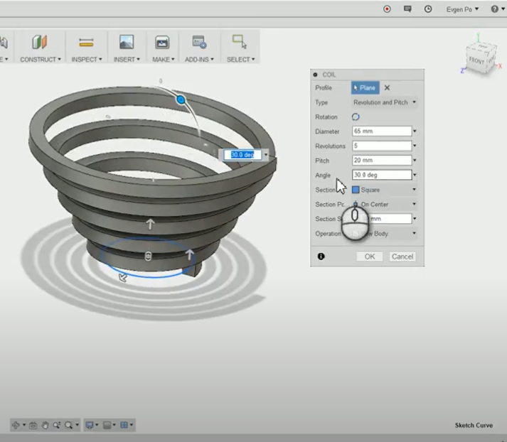 Немного про спирали во Fusion 360.