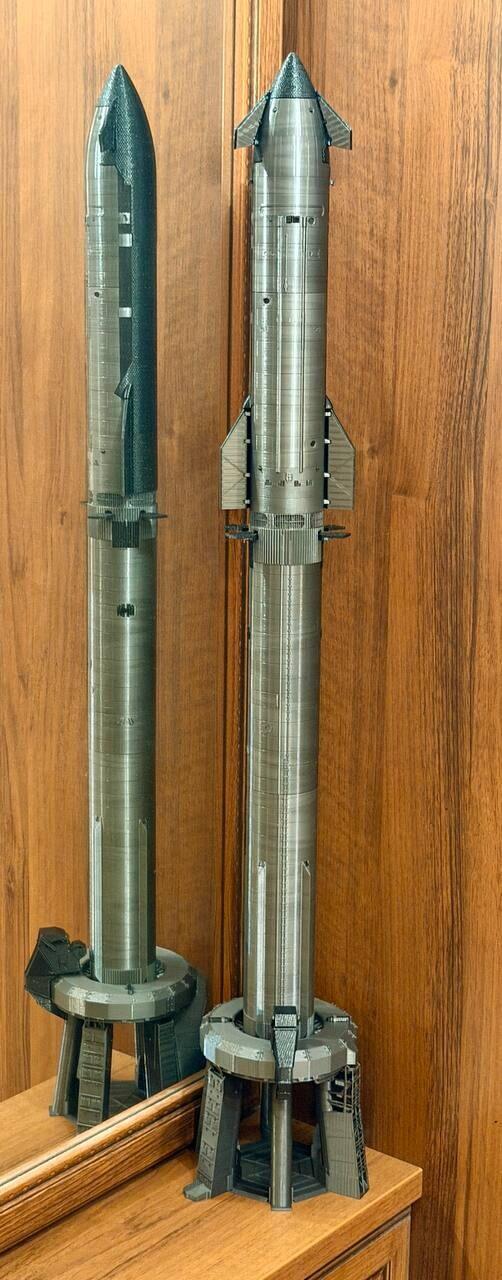 SpaceX Starship + Starship Super Heavy Booster + Starship OLM 1:144